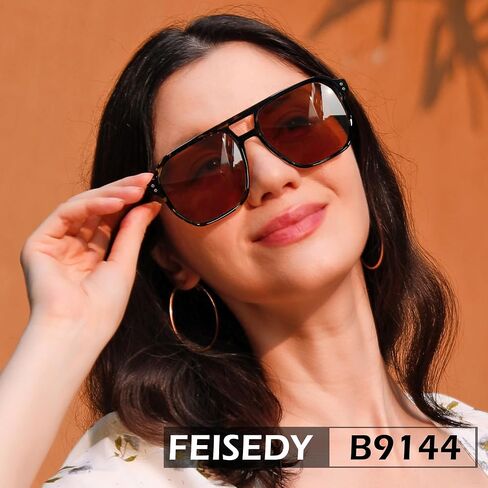 FEISEDY Retro Avaitor Sunglasses Women Men Vintage Square 70s Plastic Frame Pilot Sun Glasses B9144 in Saudi Arabia