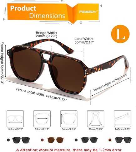 FEISEDY Retro Avaitor Sunglasses Women Men Vintage Square 70s Plastic Frame Pilot Sun Glasses B9144 in Saudi Arabia