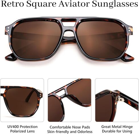 FEISEDY Retro Avaitor Sunglasses Women Men Vintage Square 70s Plastic Frame Pilot Sun Glasses B9144 in Saudi Arabia