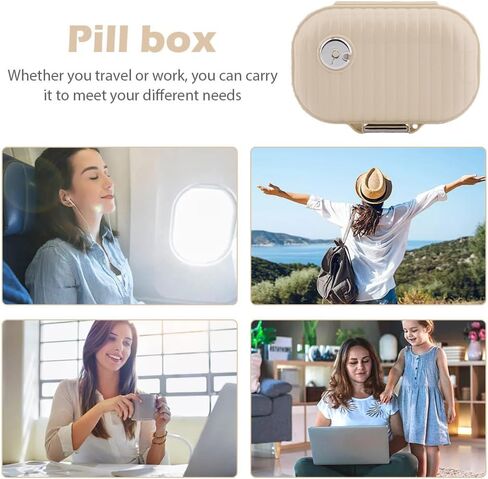 صيدلية جيب مع ملصقات، صندوق صيدلية محمول مع ملصقات، حقيبة حبوب محمولة مع 7 حجرات، قم بفرز أدويتك وخذها معك للاستخدام اليومي أو السفر in Kuwait