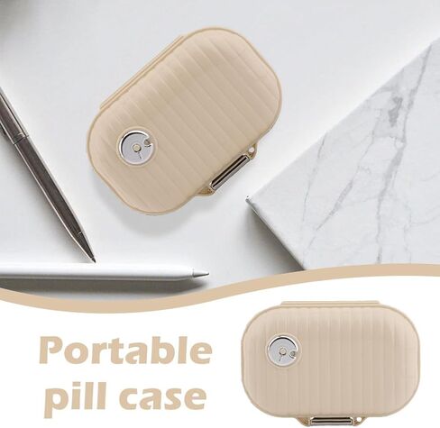 صيدلية جيب مع ملصقات، صندوق صيدلية محمول مع ملصقات، حقيبة حبوب محمولة مع 7 حجرات، قم بفرز أدويتك وخذها معك للاستخدام اليومي أو السفر in Kuwait