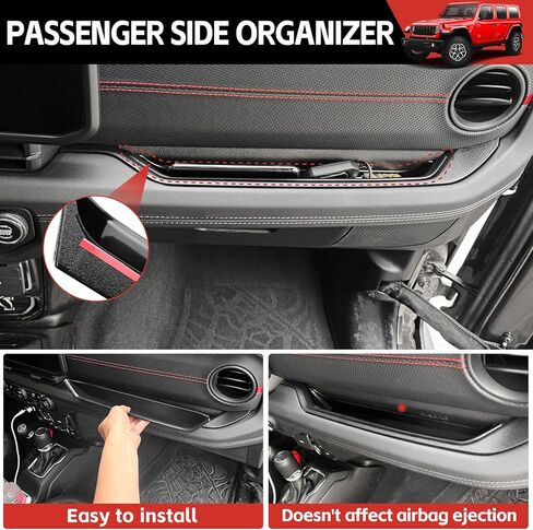منظم وحدة التحكم المركزية مناسب لـ 2018-2023 Jeep Wrangler JL JLU 4XE&Gladiator JT Gear Shift Console الجانب صينية مقبض قضيب الإمساك صندوق تخزين مسند الذراع للركاب لرانجلر/المصارع (4 قطع) in Kuwait