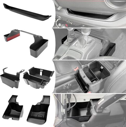 منظم وحدة التحكم المركزية مناسب لـ 2018-2023 Jeep Wrangler JL JLU 4XE&Gladiator JT Gear Shift Console الجانب صينية مقبض قضيب الإمساك صندوق تخزين مسند الذراع للركاب لرانجلر/المصارع (4 قطع) in Kuwait