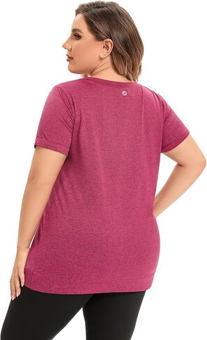 FOREYOND المرأة حجم كبير تجريب القمم تجريب الرياضة تي شيرت فضفاض صالح رياضي اليوغا القمم تشغيل قمصان قصيرة الأكمام in Kuwait