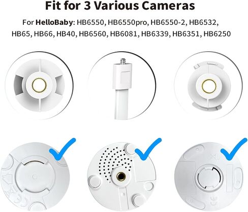 Universal Baby Monitor Wall Mount Holder, Compatible with HelloBaby HB65/HB6550/HB6558/HB66/HB248, ANMEATE SM935E/SM650/Bonoch/ChildsFarm/Eufy Baby Monitor, Adjustable Aluminum Alloy Mount, White in Kuwait