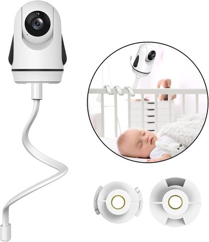 Universal Baby Monitor Wall Mount Holder, Compatible with HelloBaby HB65/HB6550/HB6558/HB66/HB248, ANMEATE SM935E/SM650/Bonoch/ChildsFarm/Eufy Baby Monitor, Adjustable Aluminum Alloy Mount, White in Kuwait
