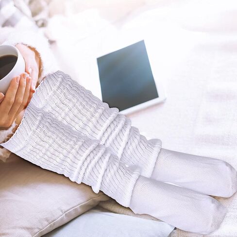 3 أزواج من الجوارب المترهلة من Hicarer، جوارب فضفاضة لتدفئة الساق Kawaii جوارب يابانية للنساء، أبيض، رمادي، أسود in Saudi Arabia