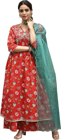 Janasya Indian Women's Traditional Ethnic Festive Kurta Set in Saudi Arabia