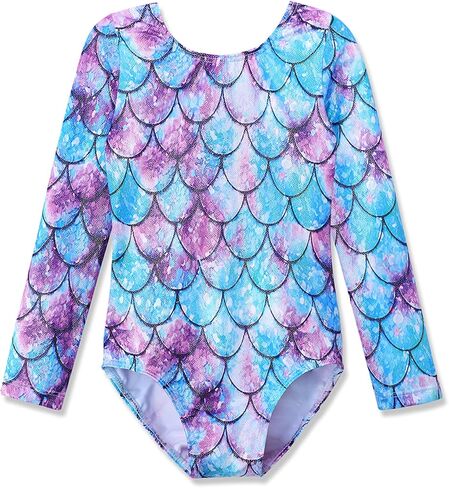 Gymnastics Leotards for Girls Toddlers Biketards Dance Unitards Sparkle Snowflake Mermaid in Saudi Arabia