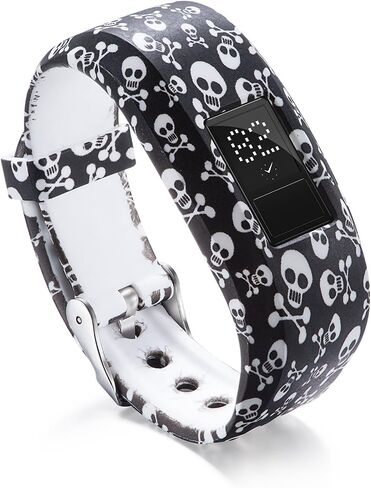 Compatible With Garmin Vivofit JR/JR 2/Vivofit 3 Bands Repacement,For Kids Boys Girls,Soft Silicone Pattern Adjustable Straps,Wristbands,Watch Band,With Secure Metal Clasp,Lagre&Small (Small, G) in Saudi Arabia