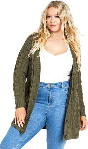 Avenue Women's Plus Size Cardi Kara Cable in Saudi Arabia