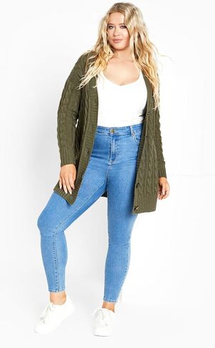 Avenue Women's Plus Size Cardi Kara Cable in Saudi Arabia