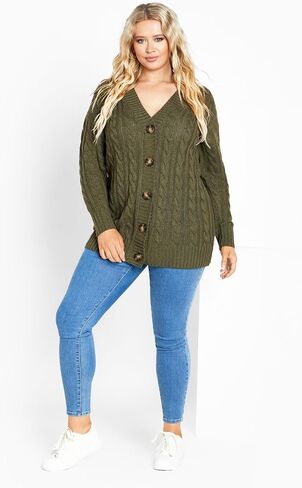 Avenue Women's Plus Size Cardi Kara Cable in Saudi Arabia