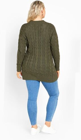 Avenue Women's Plus Size Cardi Kara Cable in Saudi Arabia