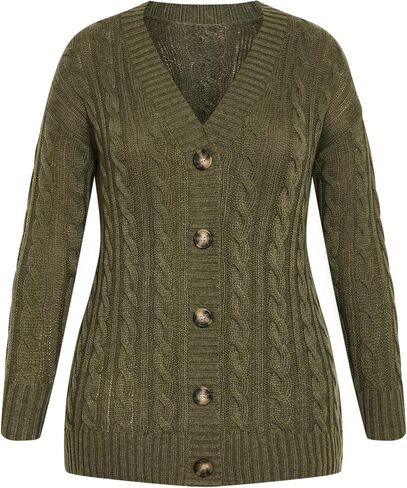 Avenue Women's Plus Size Cardi Kara Cable in Saudi Arabia