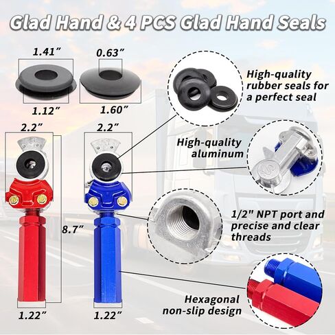 12FT 3 in 1 Trailer Air Line Hose Kit Assembly with Gladhands, Handles, Seals, 7 Way ABS Electrical Power Cable Airline Hose Wrap for Semi Trucks Trailer Tractor in Saudi Arabia