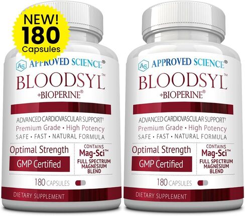 Approved Science Bloodsyl - Supports Blood Flow - Hawthorn Berry, Magnesium, BioPerine - Vegan - 60 Capsules - Pack of 1 in Kuwait