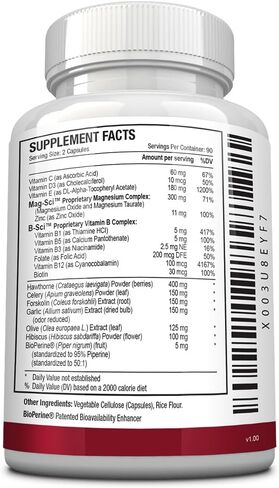 Approved Science Bloodsyl - Supports Blood Flow - Hawthorn Berry, Magnesium, BioPerine - Vegan - 60 Capsules - Pack of 1 in Kuwait