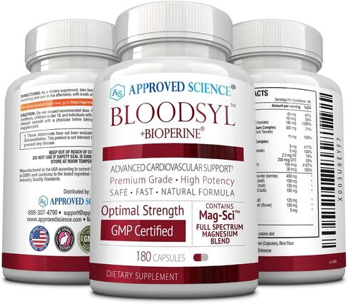 Approved Science Bloodsyl - Supports Blood Flow - Hawthorn Berry, Magnesium, BioPerine - Vegan - 60 Capsules - Pack of 1 in Kuwait