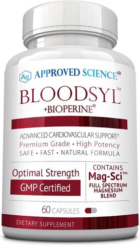 Approved Science Bloodsyl - Supports Blood Flow - Hawthorn Berry, Magnesium, BioPerine - Vegan - 60 Capsules - Pack of 1 in Kuwait
