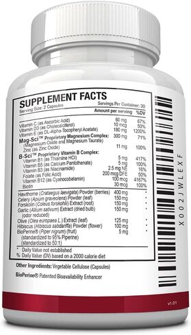 Approved Science Bloodsyl - Supports Blood Flow - Hawthorn Berry, Magnesium, BioPerine - Vegan - 60 Capsules - Pack of 1 in Kuwait
