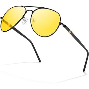 Polarized Night Vision Glasses Anti Glare for Men Women Yellow Nighttime Driving Glasses IF209