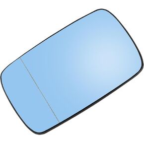 for BMW E39 E46 330i 325i 525i 328i 1998-2005 Driver Left Side Mirror Glass with Backing Plate Heated Blue Tinted Glass