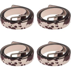 Abaodam 4pcs Cow Pu Belt Jeans Belt Leather Animal Print Belt for Women Western Belt Cow Print Belt Western Pants Belt Western Womens Belts Girl Miss Imitation Leather Accessories