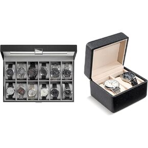 ProCase Watch Box Bundle with 2-Slot Travel Watch Case