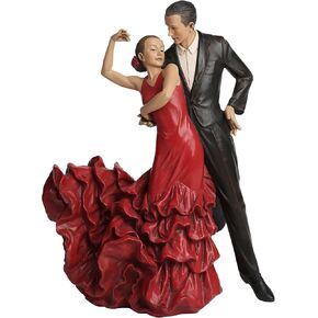 Dancer Couple Statue, Hand Painted Wedding Sculpture Unique Gifts for Anniversary, Bridal Shower, Engagement, Newlyweds Couple