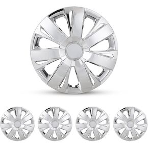 Hubcaps 16'', Wheel Rim Cover Universal R16 Hub Caps, Snap On Car Pickup Truck SUV, Wheel Covers Replacement, ABS Material, 4 Pack, 16-Inch, Matte Black Painted