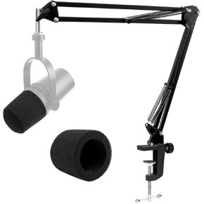 Shure SM7B Boom Arm with Pop Filter - Heavy Duty Shure SM7B Stand, Suspension Mic Boom Arm Scissor Compatible with Shure Sm7b Microphone