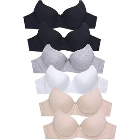 DailyWear Womens Everyday 6 Pack of Bras (4560P, 34A)
