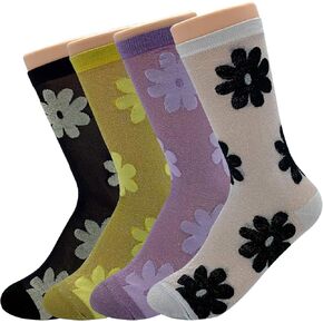 Women’s High Ankle Crew Socks – Casual Multi Pack Cotton Lightweight Soft Cute Novelty Colorful Dress Sock Size 7-12