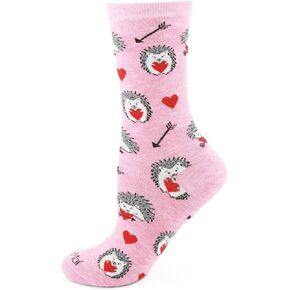 MeMoi Love Struck Hedgehog Rayan Blend Crew Sock