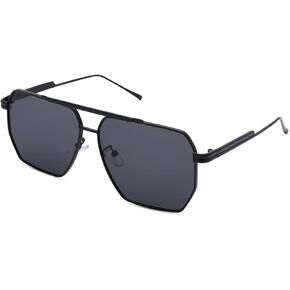 COASION Oversized Square Trendy Sunglasses for Women Men Classic Large Metal Retro Shades Vintage UV400 Sun Glasses