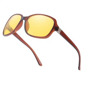 Myiaur Night Vision Driving Glasses for Women, Polarzed Anti Glare Yellow Lens Glasses for Night Time