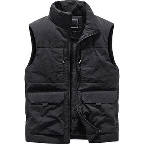 LOUECHY Men's Fleece Lined Puffer Vest Lightweight Sleeveless Jacket Warm Outerwear Winter Vests