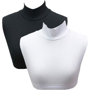 White Black Womens Fake Collars Mock Turtleneck Dickies Faux Turtleneck Blouse Dickiey Half Shirts,2 Pieces