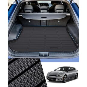 بطانة البضائع لـ 2022 2023 2024 Kia ​​EV6 Accessories TPE Cargo Mat جميع الأحوال الجوية عديمة الرائحة ومضادة للانزلاق علبة البضائع الخلفية شديدة التحمل بساط صندوق السيارة باللون الأسود بطانة صندوق السيارة