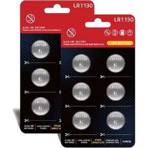 LR1130 Battery AG10 Battery L1131f Battery L1131c SG10 389 189 1.5V Long-Lasting Alkaline Button Cell Batteries【5-Year Shelf Life】(12 Count)