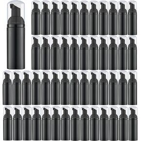 Lil Ray 50PCS White Foam Bottle with Gold Pump, Empty Travel Foaming Dispensers for Hand Soap,Lash Shampoo(2 Oz)