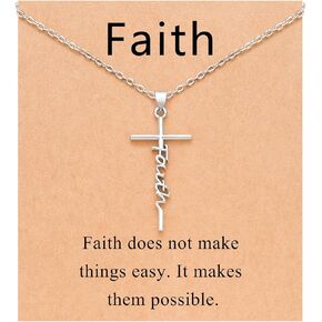 UNGENT THEM Happy Birthday Mom Faith Cross Necklace for Women, Religious Christian Birthday Christmas Gifts
