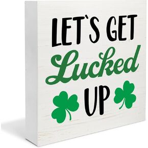 St. Patricks Day Decor, St Patricks Day Gnome Decor the Leprechauns Made Me Do It Wooden Sign Home Decor for Desk Table Shelf 5 x 5 Inches, St. Patricks Day Decorations