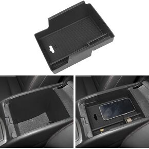 YOJOJOCO Center Console Organizer Compatible with Chevy Malibu 2024 2023 2022 2021 2020 2019 2018 2017 2016 Accessories Black ABS Plastic Material Armrest Secondary Storage Box