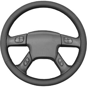 غطاء عجلة القيادة MEWANT لسيارة Chevy Silverado 1500/2500 / 3500 2003-2006 / Silverado 1500 2500HD 3500 Classic/Trailblazer غطاء عجلة القيادة من الجلد المصنوع يدويًا من الألياف الدقيقة