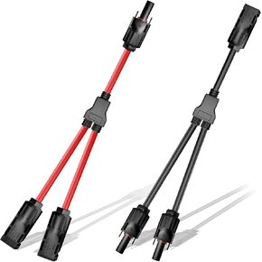 Solar Connectors Y Branch Cable Connector Adapter Solar Panel Wire Connectors in Pair for Solar Panel