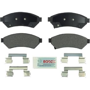 BOSCH BE1075H Blue Ceramic Disc Brake Pad Set With Hardware - Compatible With Select Buick Allure, LaCrosse, Terraza; Chevrolet Uplander; Pontiac Grand Prix, Montana; Saturn Relay; FRONT