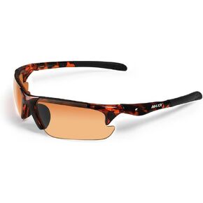 Maxx Storm Sports & Motorcycle Sunglasses TR90 Tortoise Frame w/HD Amber Lenses