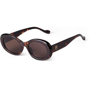 Retro Oval Sunglasses for Women Small Face 90s Vintage Cute Cat Eye Sun glasses Black in Kuwait